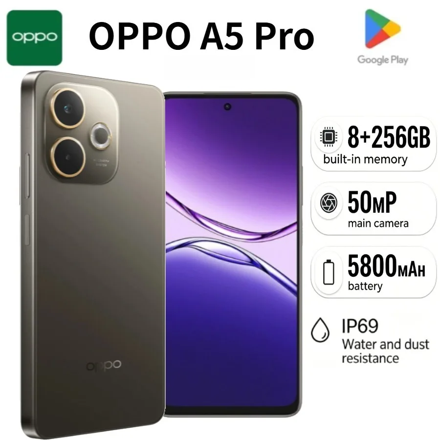 2026 new OPPO A5 pro Unlocked 4G LTE Cell Phone 6.67-inch Display 5800mAh Battery 50MP Camera Dual SIM Google Play Support
2026 new OPPO A5 pro Unlocked 4G LTE Cell Phone 6.67-inch Display 5800mAh Battery 50MP Camera Dual SIM Google Play Support