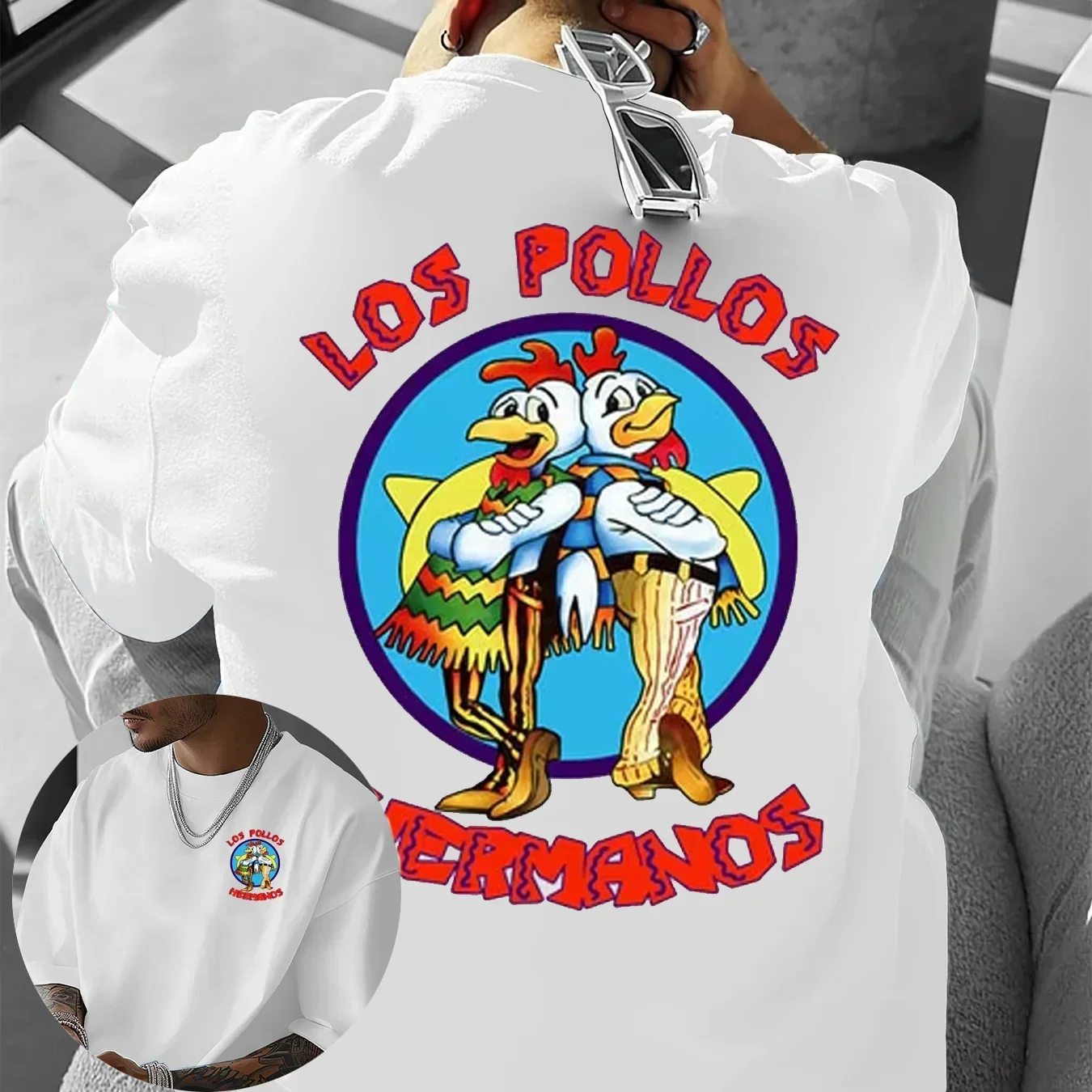 2026 Summer Men's Short Sleeve High Quality 100% Cotton Printed T-Shirt Ragged LOS POLLOS Chicken Brothers Printed Casual Men
2026 Summer Men's Short Sleeve High Quality 100% Cotton Printed T-Shirt Ragged LOS POLLOS Chicken Brothers Printed Casual Men