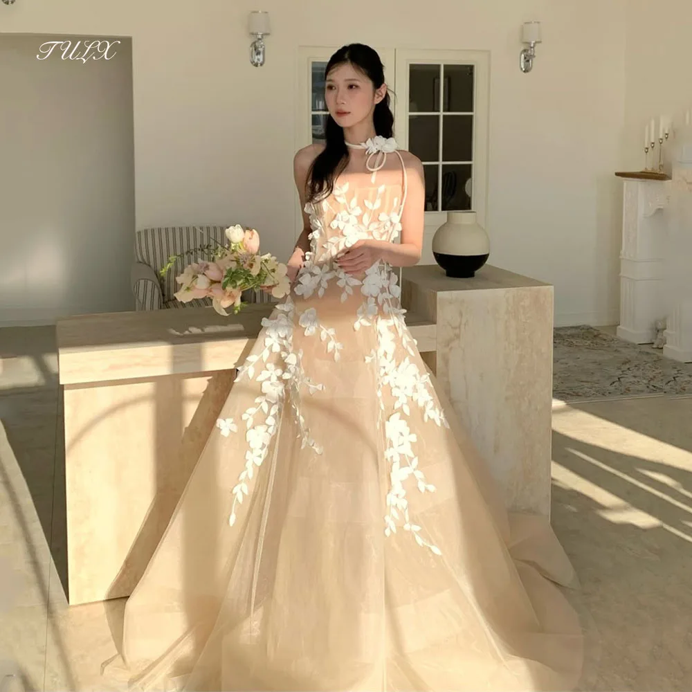 TULX Luxury Ivory 3D Lace Wedding Dress Korea Photo Shoot Shoot Champagne Strapless Long Bridal Gowns Customized 웨딩드레스 2026
TULX Luxury Ivory 3D Lace Wedding Dress Korea Photo Shoot Shoot Champagne Strapless Long Bridal Gowns Customized 웨딩드레스 2026