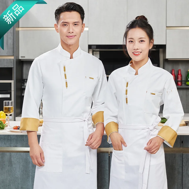 Catering Hotel Waterproof Chef Workwear Long Sleeve Kitchen Chef PrintingLOGOMen's Pastry Chef Restaurant Autumn Style
Catering Hotel Waterproof Chef Workwear Long Sleeve Kitchen Chef PrintingLOGOMen's Pastry Chef Restaurant Autumn Style