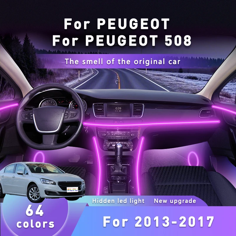 For The PEUGEOT 508 For 2024 64 RGB Car Ambient Light Bluetooth Controlled Car Interior Lights Strip DIY Car Interior LED Strip
For The PEUGEOT 508 For 2024 64 RGB Car Ambient Light Bluetooth Controlled Car Interior Lights Strip DIY Car Interior LED Strip