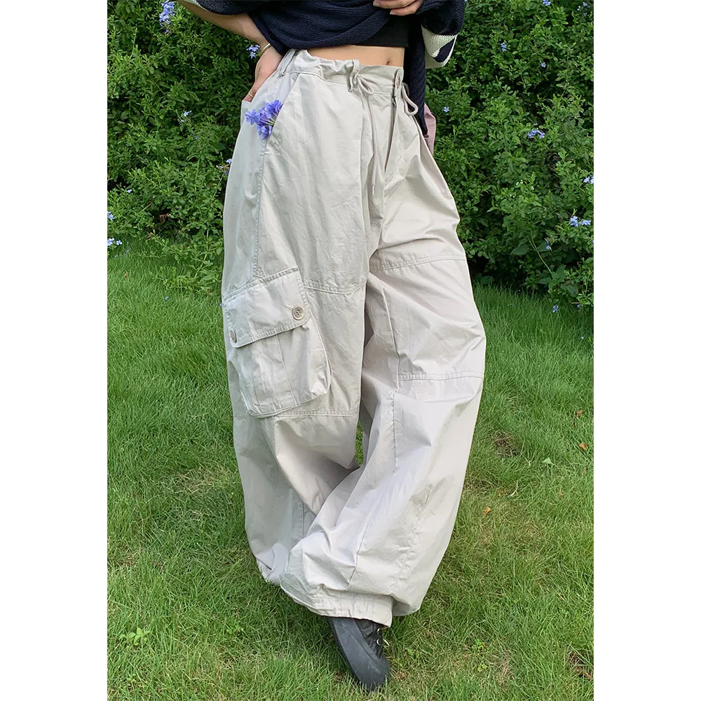 American Retro High-waisted Wide-leg Pants, Personality Drawstring Loose Multi-pocket Overalls,Women's Casual Floor-length Pants
American Retro High-waisted Wide-leg Pants, Personality Drawstring Loose Multi-pocket Overalls,Women's Casual Floor-length Pants