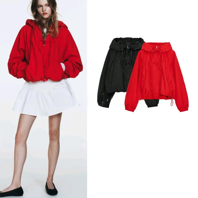 Spring New Arrival Women's Long Sve Stand Collar Pleated Knot Decorated Jaet Loose Fit Polyester Fiber ort Coat
Spring New Arrival Women's Long Sve Stand Collar Pleated Knot Decorated Jaet Loose Fit Polyester Fiber ort Coat