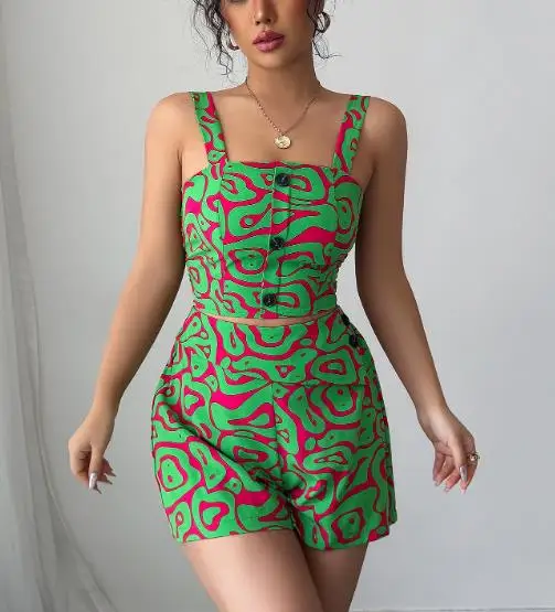 Two Piece Set of High-End Minimalist Camisole Printed Shorts for Women's Spring/summer 2025
Two Piece Set of High-End Minimalist Camisole Printed Shorts for Women's Spring/summer 2025