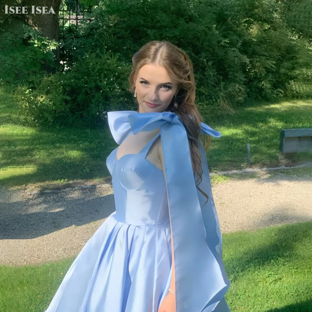 Bule Homecoming Dresses Luxury for Woman Satin Bow Spaghetti Strap Backless Elegant Sweet Party Birthday Dress 2025 Customized
Bule Homecoming Dresses Luxury for Woman Satin Bow Spaghetti Strap Backless Elegant Sweet Party Birthday Dress 2025 Customized