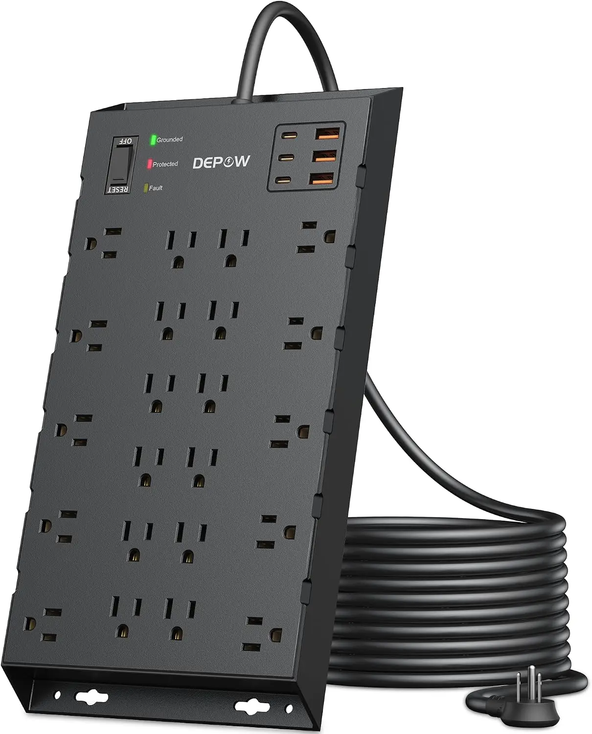 22-Outlet Surge Protector Power Strip with 6 USB Ports, 10FT Extension Cord, 2100J, Mountable for Home Office
22-Outlet Surge Protector Power Strip with 6 USB Ports, 10FT Extension Cord, 2100J, Mountable for Home Office