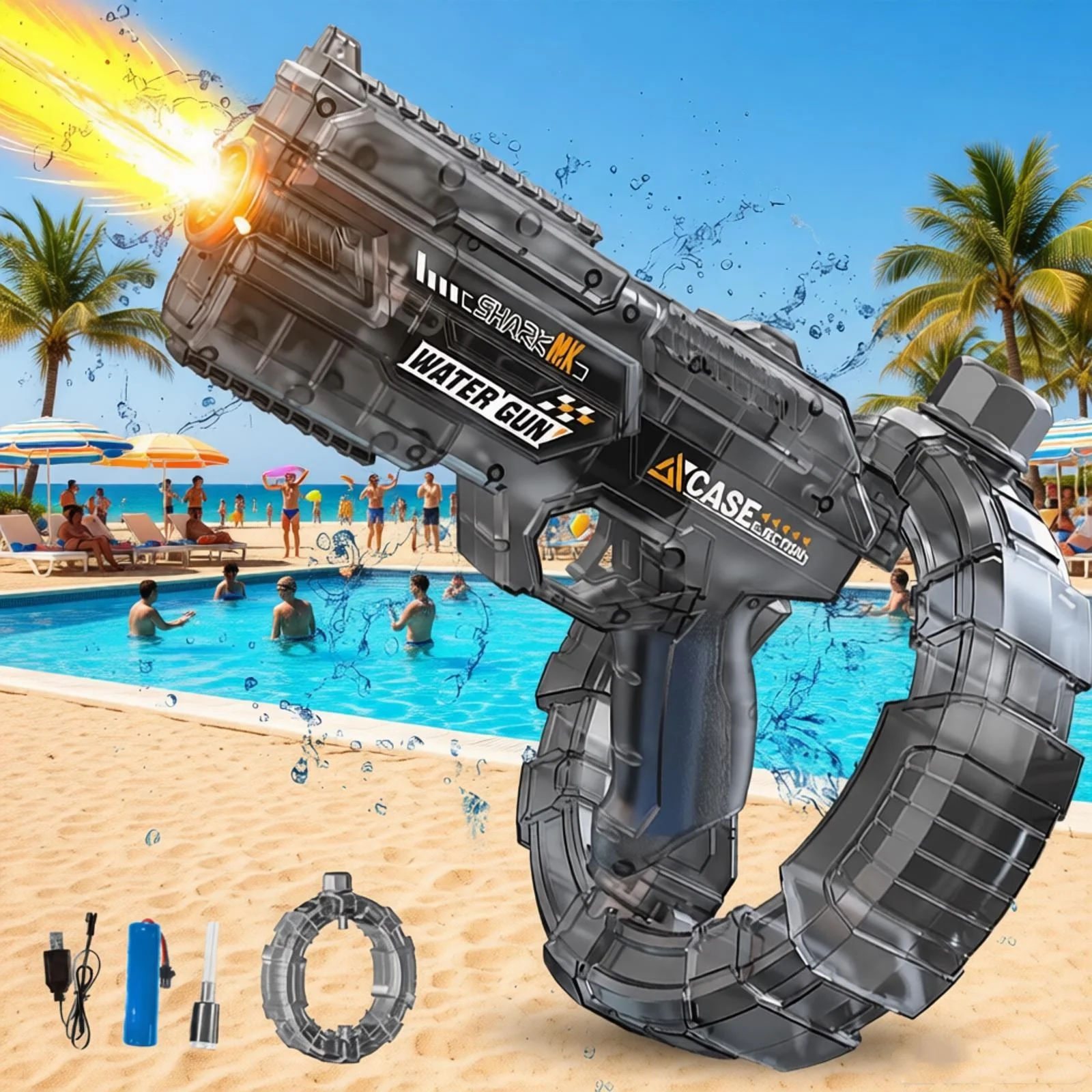 Adults Energy Ring Electric Water Gun Led Emitting Automatic Continuous Powerful Squirt WaterGun Summer Pool Toy for Kids Gifts
Adults Energy Ring Electric Water Gun Led Emitting Automatic Continuous Powerful Squirt WaterGun Summer Pool Toy for Kids Gifts