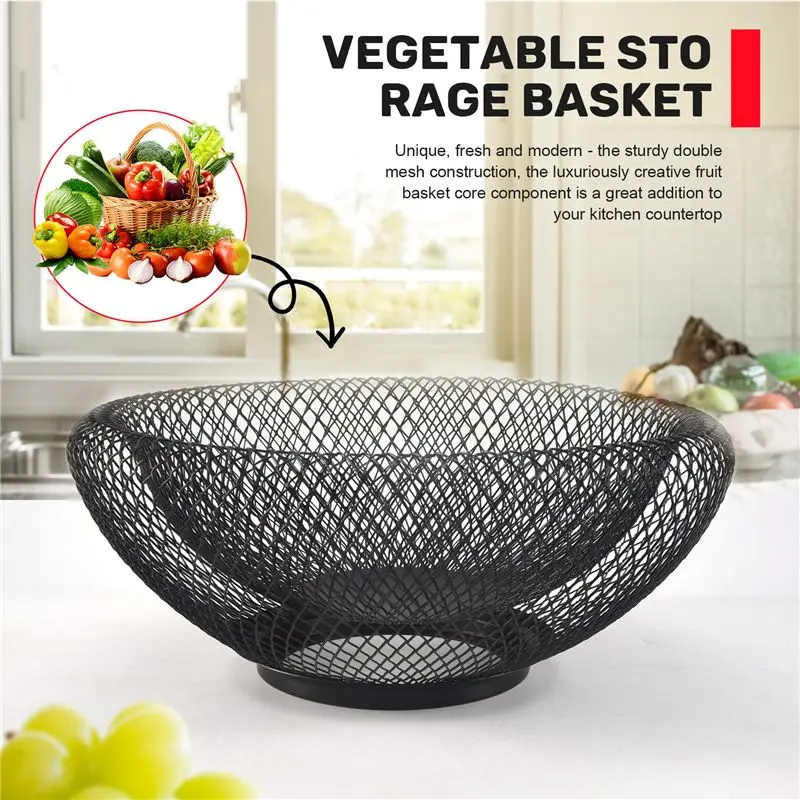 YANA50I Металлическая сетчатая креативная корзина-подставка для фруктов и закусок на столешницу, большая черная декоративная центральная композиция для кухни
YANA50I Металлическая сетчатая креативная корзина-подставка для фруктов и закусок на столешницу, большая черная декоративная центральная композиция для кухни