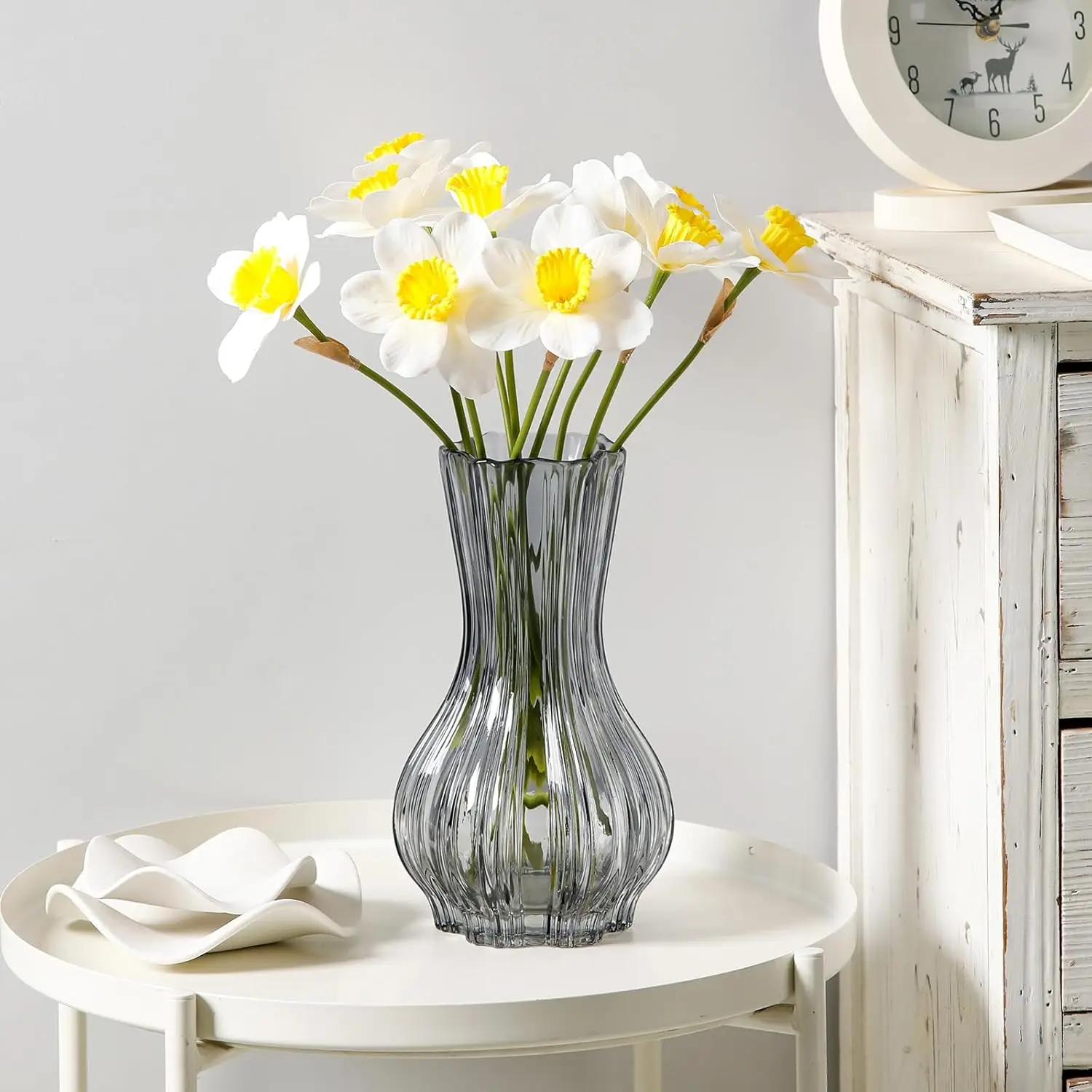 8" Decorative Modern Flower Vase with Twine Rope for Floral Arrangements, Wide Mouth Large Clear Glass Vase for Bouquet(
8" Decorative Modern Flower Vase with Twine Rope for Floral Arrangements, Wide Mouth Large Clear Glass Vase for Bouquet(