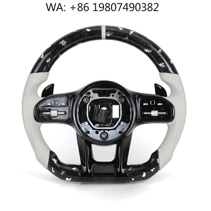 White Half Leather Steering Wheel With Forged Carbon Fiber Frame, Custom Mod Auto Parts Fits W204 W205 W211 W213 W212 W222 EQA E
White Half Leather Steering Wheel With Forged Carbon Fiber Frame, Custom Mod Auto Parts Fits W204 W205 W211 W213 W212 W222 EQA E