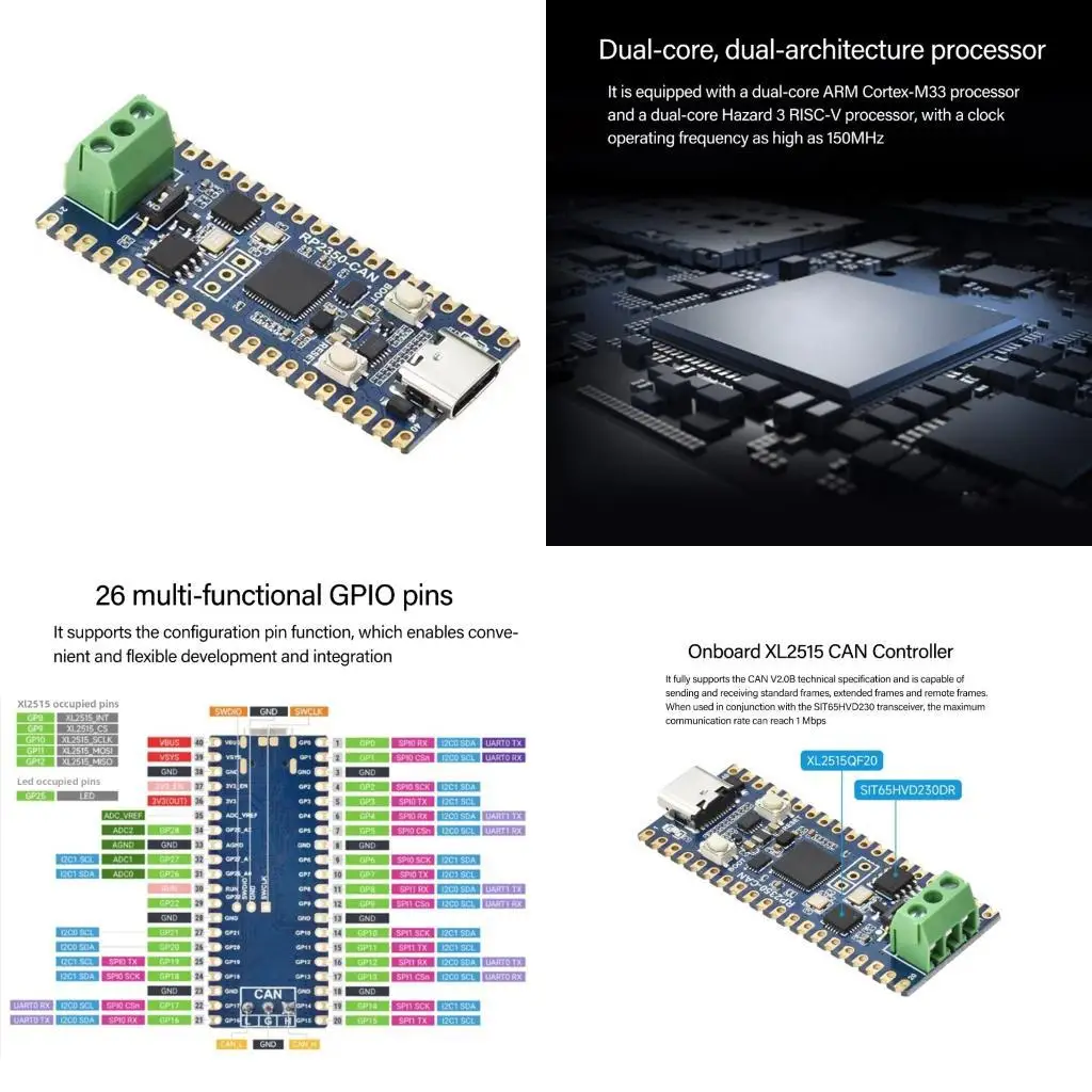 31BA Innovative RP2350A Double Architecture Board с программируемыми государственными машинами для настраиваемых периферийных
31BA Innovative RP2350A Double Architecture Board с программируемыми государственными машинами для настраиваемых периферийных