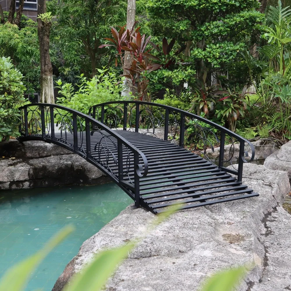 8FT Metal Garden Bridge, Outdoor Arc Walkway with 2 Safety Rails, Durable Decorative Footbridge with Large Weight Capacit
8FT Metal Garden Bridge, Outdoor Arc Walkway with 2 Safety Rails, Durable Decorative Footbridge with Large Weight Capacit
