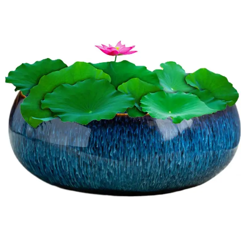 Water Lily Bowl Planter Ceramic Round Decorative Plant Planter Glaze Non-Porous Design Indoor Hydroponics Pot Large Caliber
Water Lily Bowl Planter Ceramic Round Decorative Plant Planter Glaze Non-Porous Design Indoor Hydroponics Pot Large Caliber