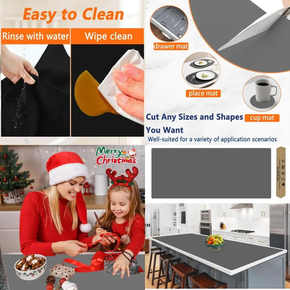 Большой силиконовый кухонный коврик - термостойкий, нескользящий, водонепроницаемый, защищает столешницу, легко чистится, серый
Большой силиконовый кухонный коврик - термостойкий, нескользящий, водонепроницаемый, защищает столешницу, легко чистится, серый