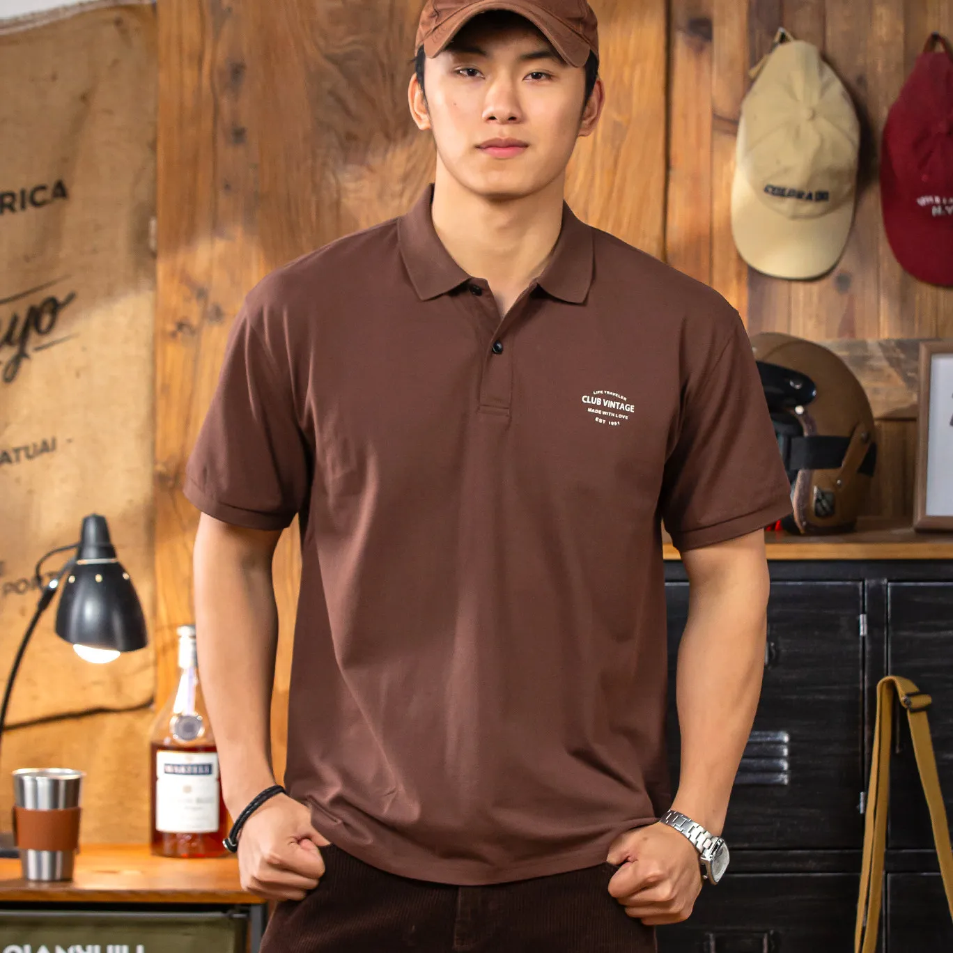 W-1355# Summer New American Retro Knitted Pearl Cotton Polo Shirts Men's Fashion Washed Short Sleeve Lapel Casual T-shirt
W-1355# Summer New American Retro Knitted Pearl Cotton Polo Shirts Men's Fashion Washed Short Sleeve Lapel Casual T-shirt