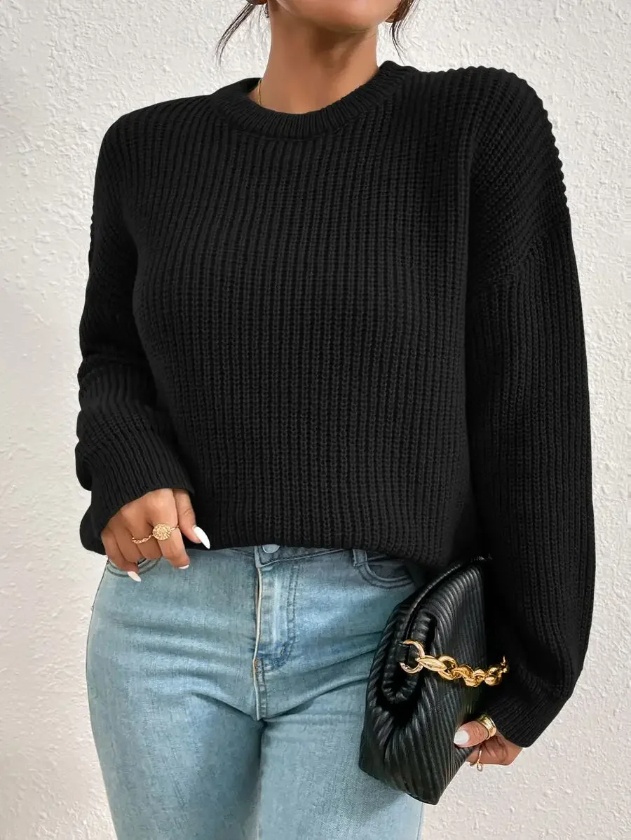 Womens Casual Solid Drop Shoulder Ribbed Knit Sweater Autumn Winter
Womens Casual Solid Drop Shoulder Ribbed Knit Sweater Autumn Winter
