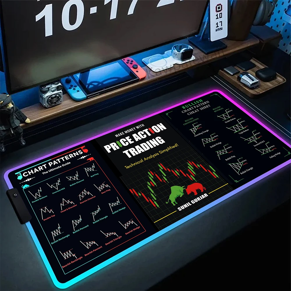 Large Size RGB Mouse Pad Stock Market Chart Pattern Mousepad Gaming LED Light Mouse Mat Gamer Keyboard Pads Colorful Desk Mat
Large Size RGB Mouse Pad Stock Market Chart Pattern Mousepad Gaming LED Light Mouse Mat Gamer Keyboard Pads Colorful Desk Mat