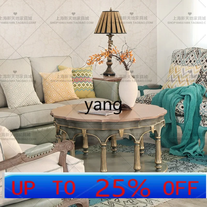 LMM round Solid Wood Retro Coffee Table Modern Living Room Carved Antique Distressed Tea Table
LMM round Solid Wood Retro Coffee Table Modern Living Room Carved Antique Distressed Tea Table