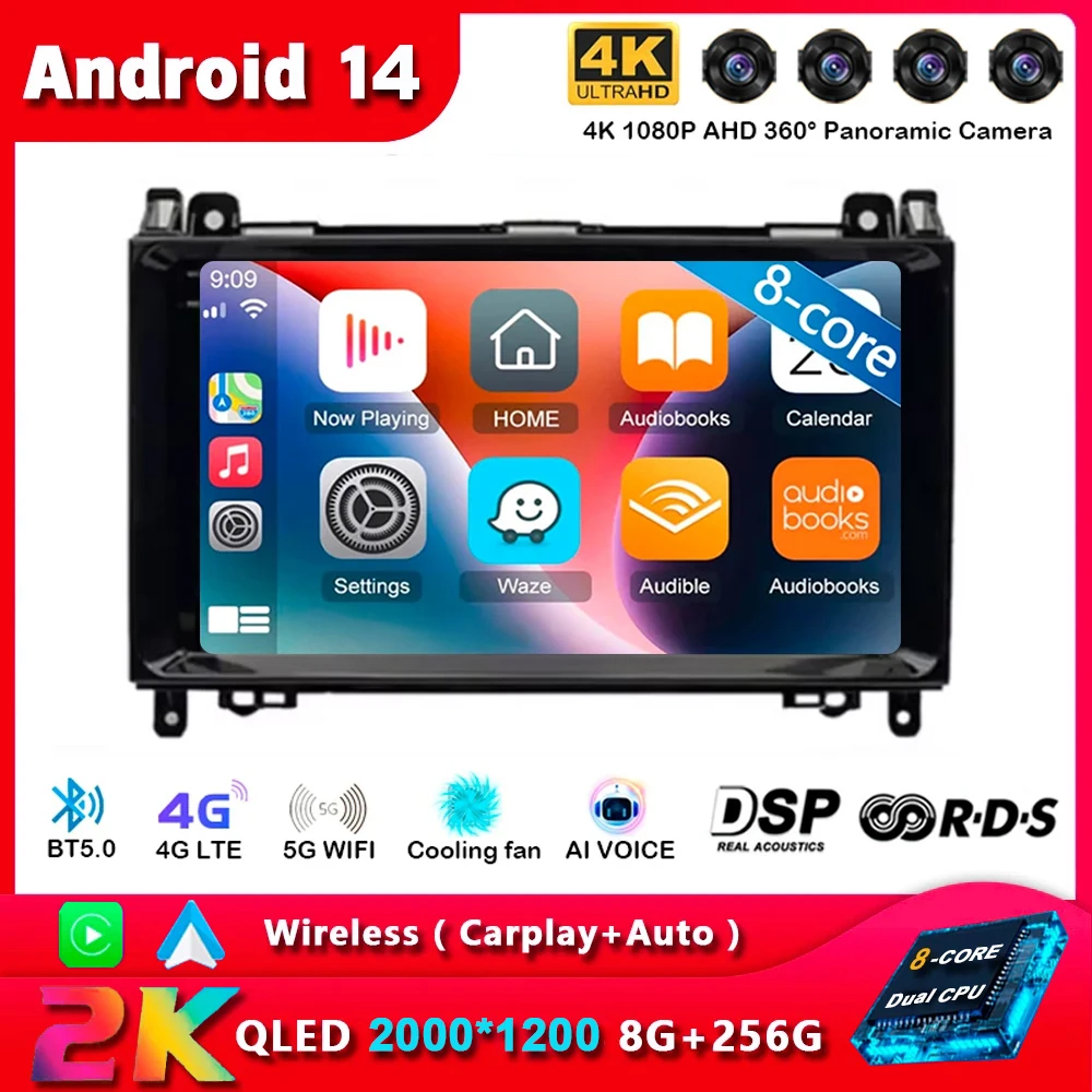 Автомобильная магнитола Android14 Carplay для Mercedes Benz B200 Sprinter W906 W639 AB Class W169 W245 Viano Vito, мультимедийный проигрыватель с GPS, стерео
Автомобильная магнитола Android14 Carplay для Mercedes Benz B200 Sprinter W906 W639 AB Class W169 W245 Viano Vito, мультимедийный проигрыватель с GPS, стерео