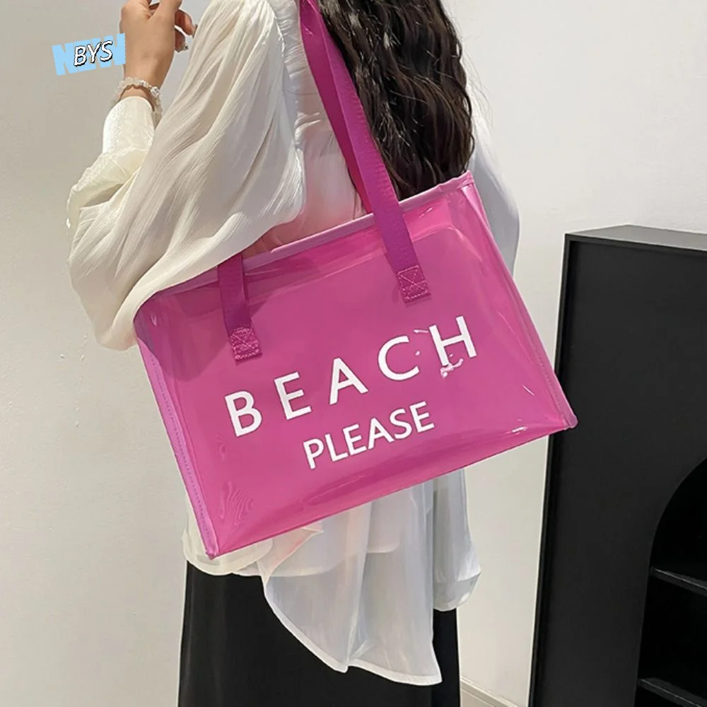 Casual PVC Transparent Tote Bag Zipper Reusable Jelly Handbag Cosmetic Bag Waterproof Letter Shoulder Bag Vacation
Casual PVC Transparent Tote Bag Zipper Reusable Jelly Handbag Cosmetic Bag Waterproof Letter Shoulder Bag Vacation