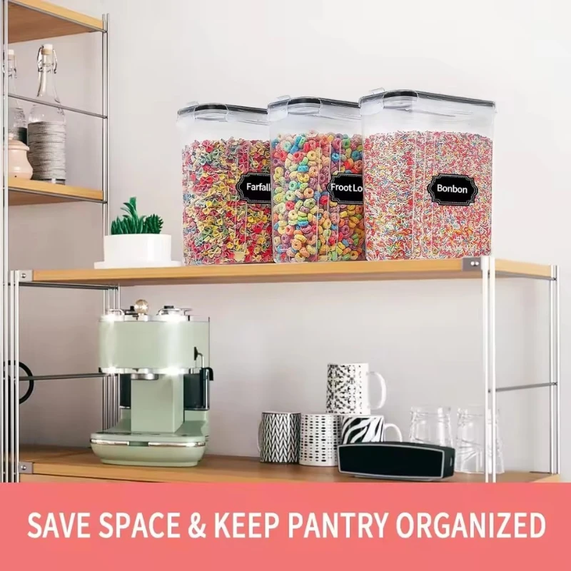 2.5L Cereal Storage Containers with Lids 1/2/4pcs Airtight Food Moistureproof Tank with Label Stickers Kitchen Organization Box
2.5L Cereal Storage Containers with Lids 1/2/4pcs Airtight Food Moistureproof Tank with Label Stickers Kitchen Organization Box