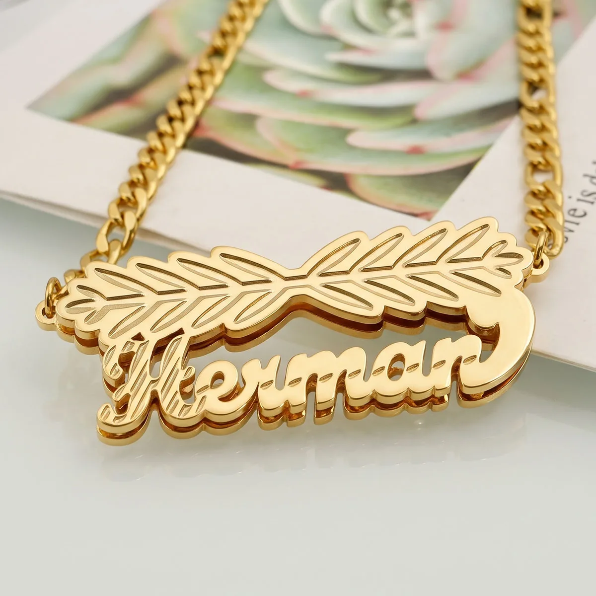 Custom Name Double Layer Necklace Engraved Wheat Symbol Personalized Stainless Steel Name Jewelry Pendant Gift for Women
Custom Name Double Layer Necklace Engraved Wheat Symbol Personalized Stainless Steel Name Jewelry Pendant Gift for Women