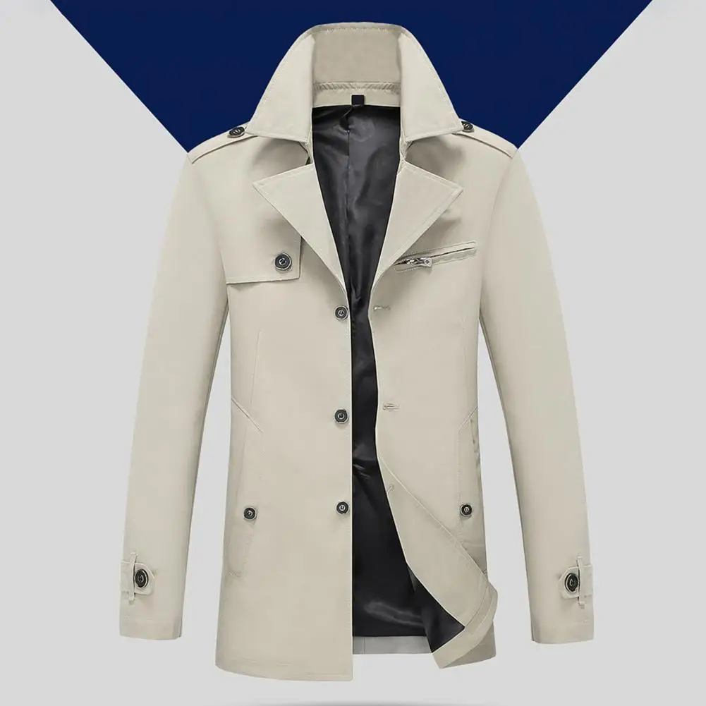 Stylish Warm Coat Buttons Closure Slim Fit Men Windbreaker Spring Autumn Mid-Length Solid Color Thick Jacket Coat
Stylish Warm Coat Buttons Closure Slim Fit Men Windbreaker Spring Autumn Mid-Length Solid Color Thick Jacket Coat