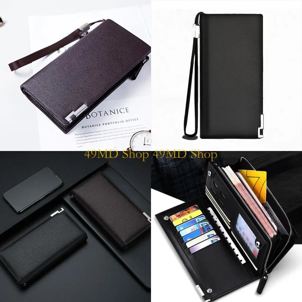 49MD Men Wallet Vintage PU Leather Long Purse Bifold Business Coin Change Pocket with Zipper Large Capacity
49MD Men Wallet Vintage PU Leather Long Purse Bifold Business Coin Change Pocket with Zipper Large Capacity