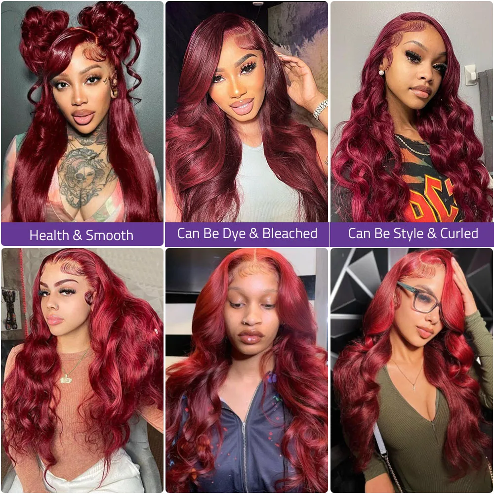 40 46 Inch 99J burgundy 13x6 HD Lace Front Human Hair 180 Density Body Wave 13x4 Red Colored Lace Frontal Wigs Brazilian For Women
40 46 Inch 99J burgundy 13x6 HD Lace Front Human Hair 180 Density Body Wave 13x4 Red Colored Lace Frontal Wigs Brazilian For Women