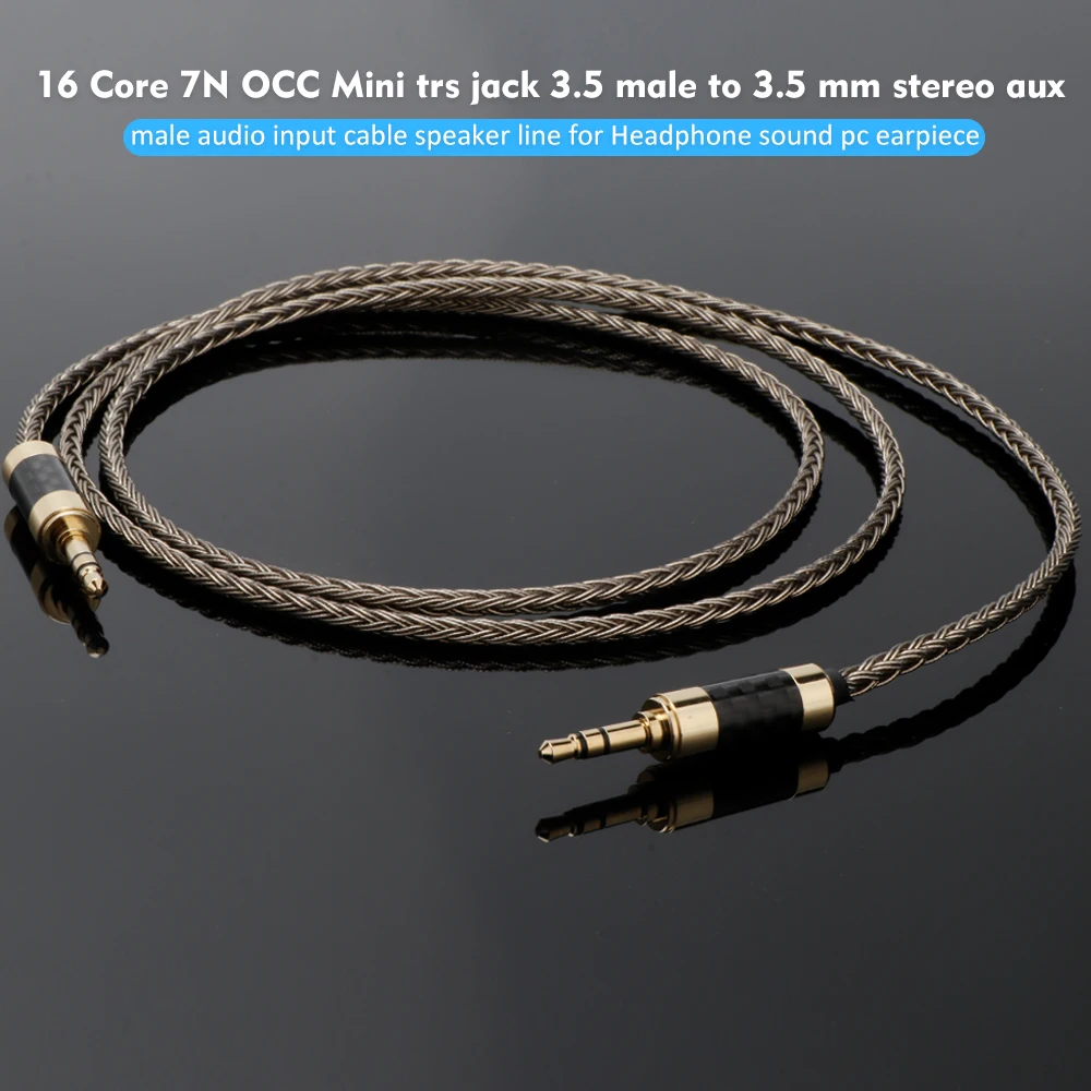 16 Core 7N OCC Mini trs jack 3.5 male to 3.5 mm stereo aux male audio input cable Earphone wire for Headphone sound pc earpiece
16 Core 7N OCC Mini trs jack 3.5 male to 3.5 mm stereo aux male audio input cable Earphone wire for Headphone sound pc earpiece