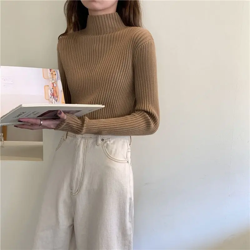 Stylish Half High Neck Knitted Base Shirt Women's Autumn Winter New Style Inner Wear Student Versatile Black Sweater
Stylish Half High Neck Knitted Base Shirt Women's Autumn Winter New Style Inner Wear Student Versatile Black Sweater