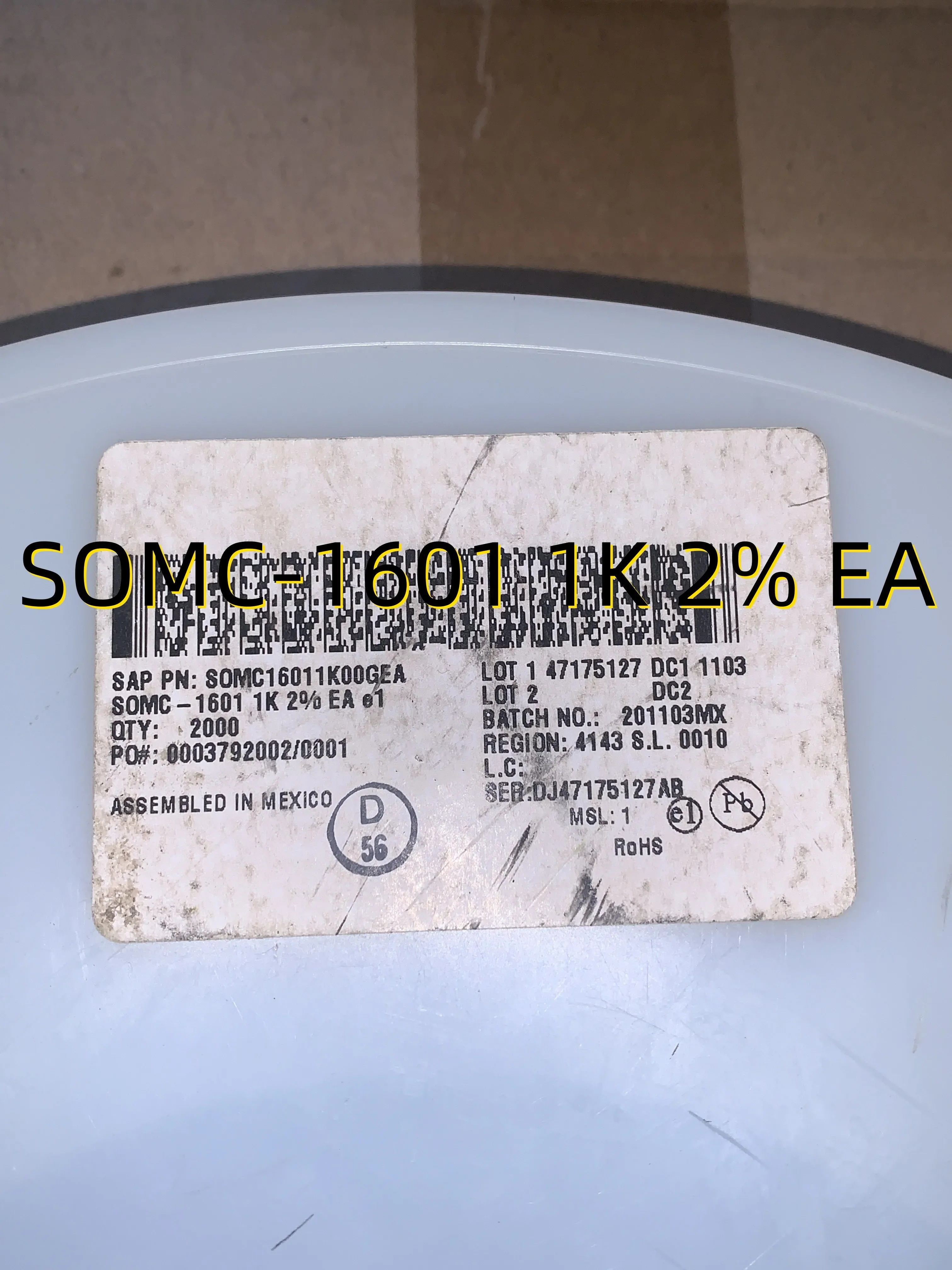 Совершенно новый оригинальный комплект из 10 шт. SOMC-1601 1K 2% EA 11+ SOP16
Совершенно новый оригинальный комплект из 10 шт. SOMC-1601 1K 2% EA 11+ SOP16