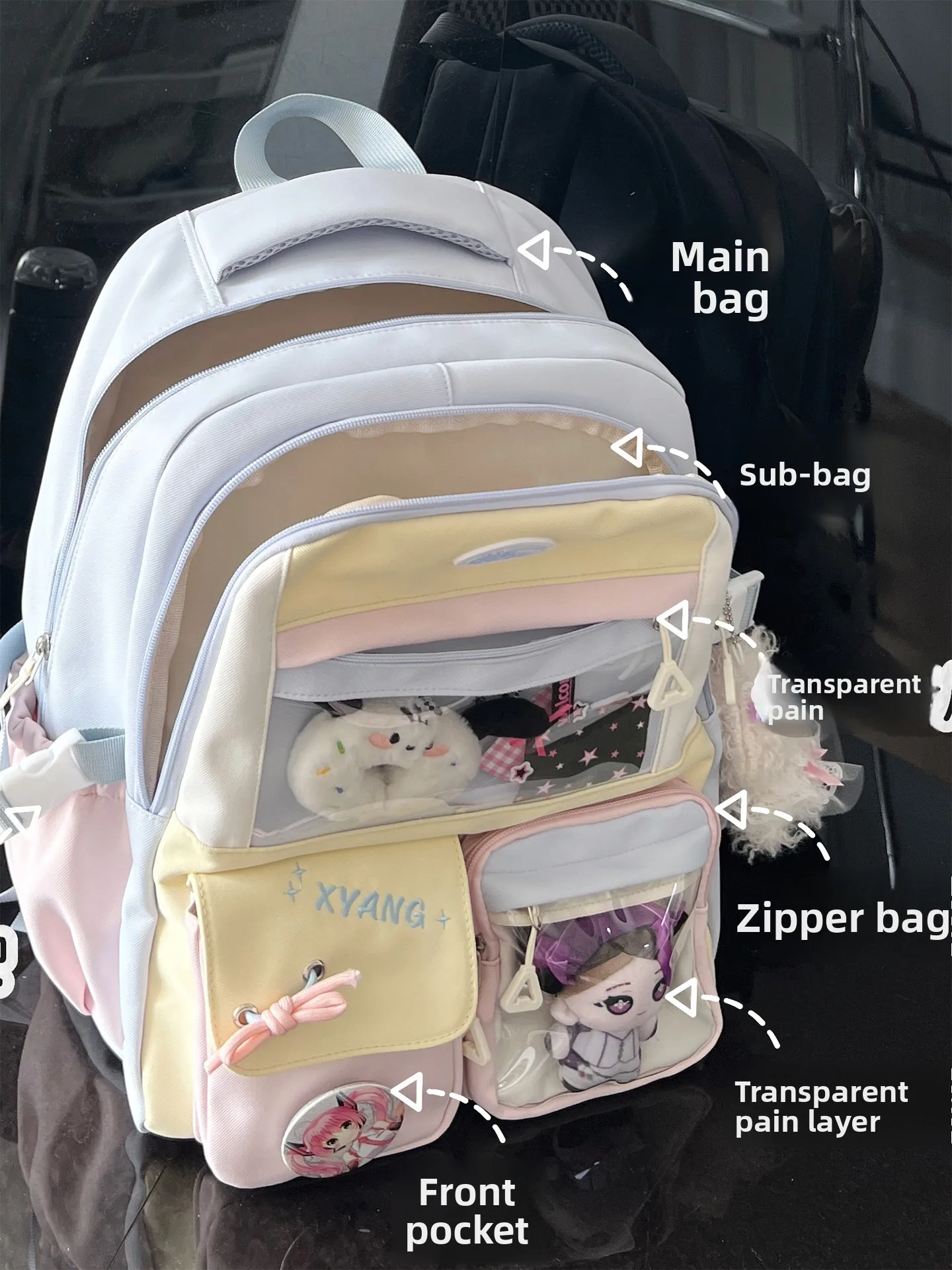Cute School Bag for Girls High Capaci Travel Bapa Double oulder Sweet College Sle Zipper Closure Plastic Hardware
Cute School Bag for Girls High Capaci Travel Bapa Double oulder Sweet College Sle Zipper Closure Plastic Hardware