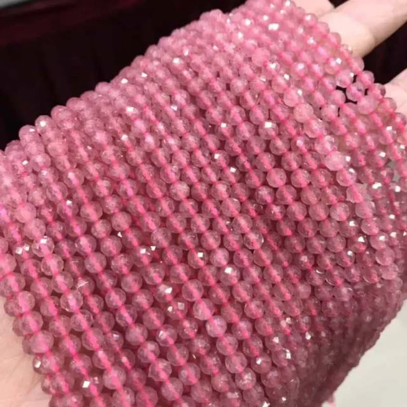 Natural Stone Beads Faceted Strawberry Crystal Strawberry Quartz Small Loose Beads 3 4 5mm For Bracelet Necklace Jewelry Making
Natural Stone Beads Faceted Strawberry Crystal Strawberry Quartz Small Loose Beads 3 4 5mm For Bracelet Necklace Jewelry Making