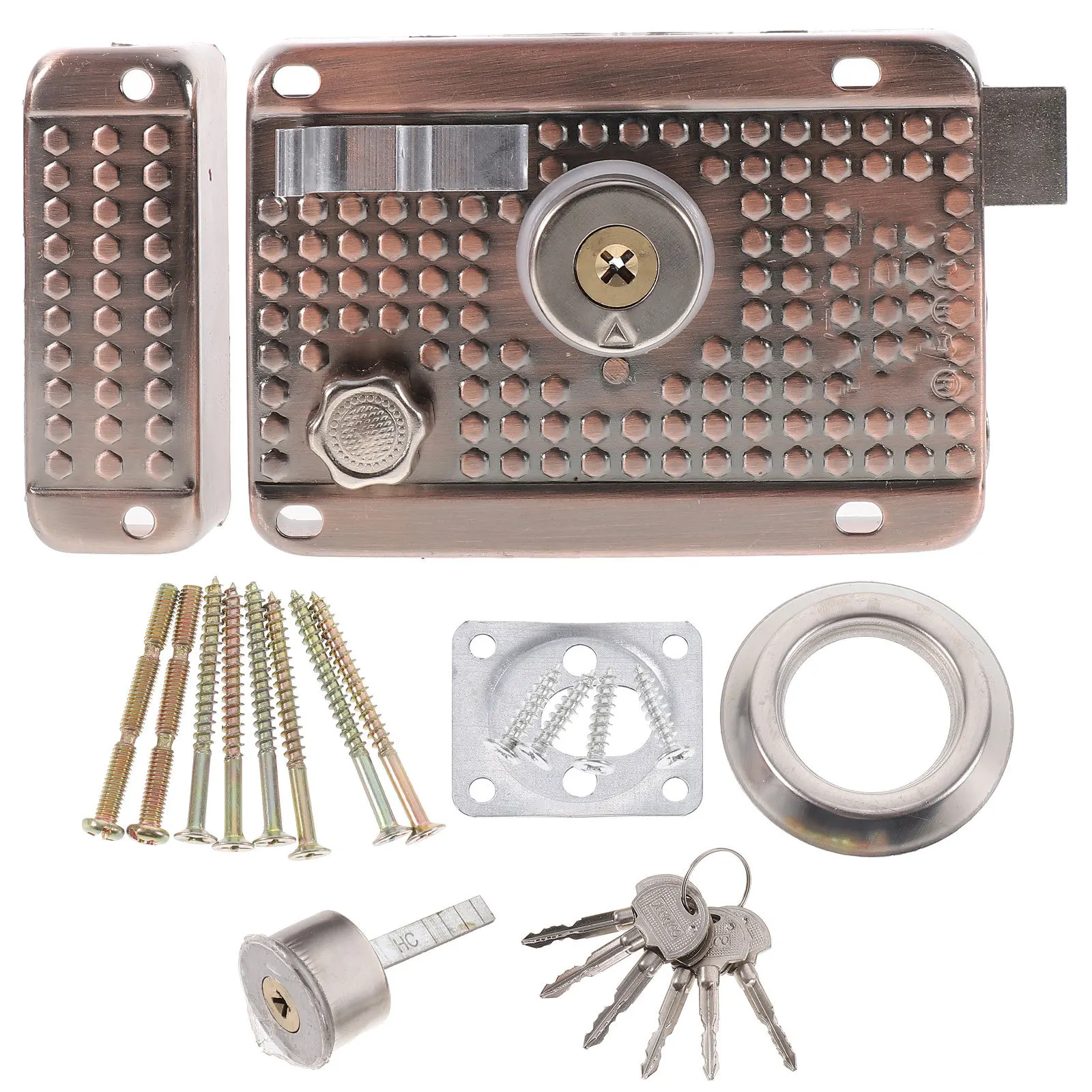 1Set Door Lock Deadbolt Lock Copper Material Vintage Style High Security Anti-Drilling for Interior Doors Barrel Bolt
1Set Door Lock Deadbolt Lock Copper Material Vintage Style High Security Anti-Drilling for Interior Doors Barrel Bolt