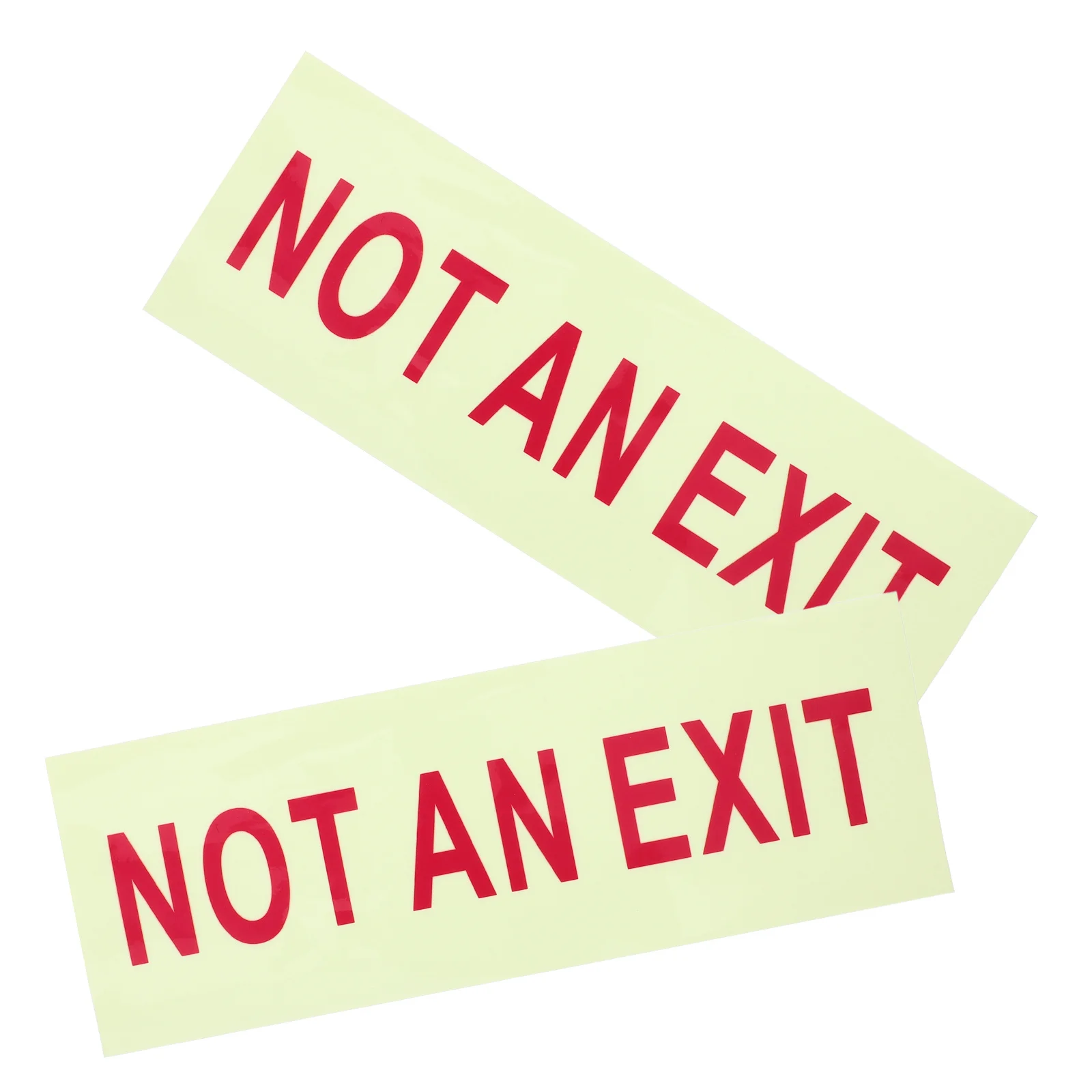 2pcs Glow In Dark Not An Exit Sign Self Adhesive Safety Sticker For Mall Factory Supermarket Door Warning Emergency Indicator
2pcs Glow In Dark Not An Exit Sign Self Adhesive Safety Sticker For Mall Factory Supermarket Door Warning Emergency Indicator
