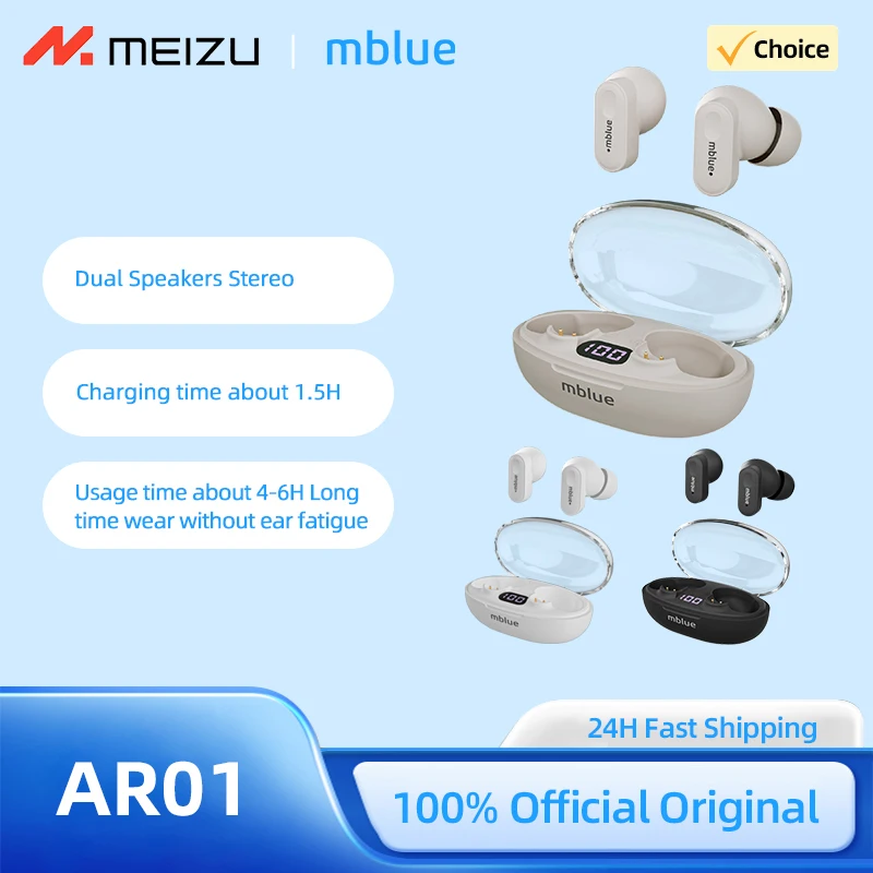 100% Original MEIZU mblue AR01 Bluetooth 5.4 Earphones Wireless Earphones HD Stereo Earbuds TWS Sport Headsets Black White
100% Original MEIZU mblue AR01 Bluetooth 5.4 Earphones Wireless Earphones HD Stereo Earbuds TWS Sport Headsets Black White