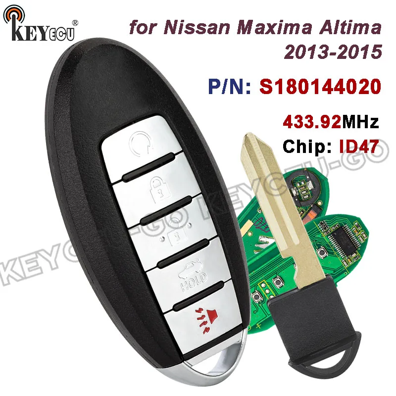 KEYECU 433,92 МГц ID47Chip P/N: S180144020 FCC ID: KR5S180144014 для Nissan Altima Maxima 2013 2014 2015 Smart Remote Key Fob
KEYECU 433,92 МГц ID47Chip P/N: S180144020 FCC ID: KR5S180144014 для Nissan Altima Maxima 2013 2014 2015 Smart Remote Key Fob