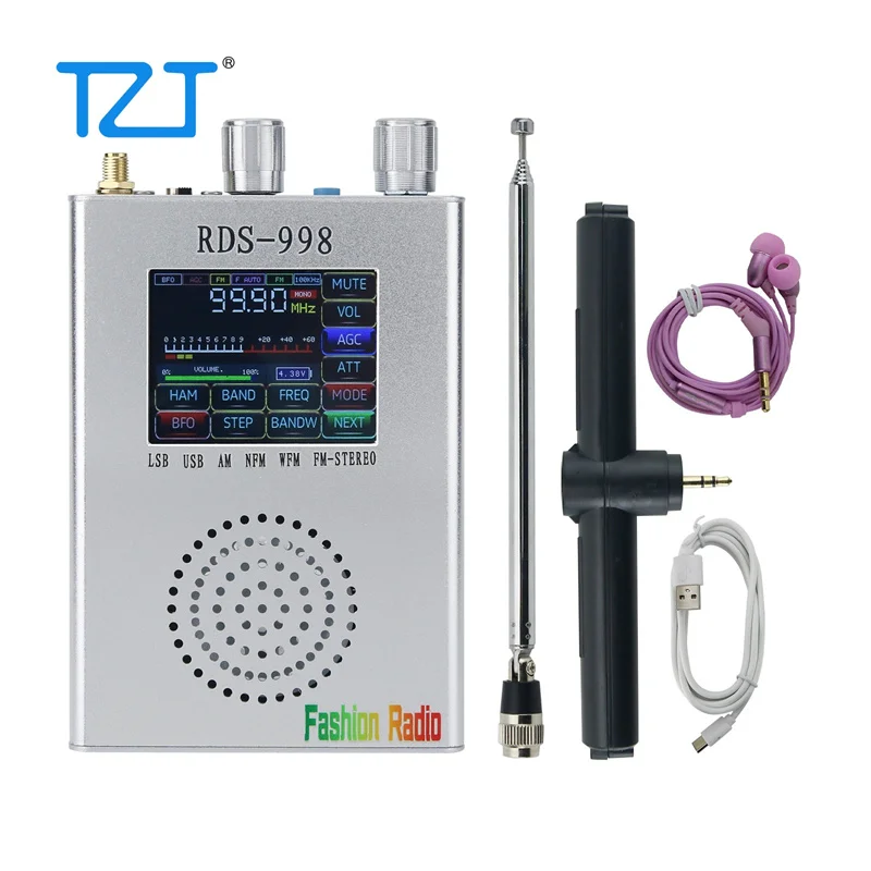 TZT HAMGEEK RDS-998 FM MW LW SW SSB Radio Receiver USB LSB BFO Ham Radio Receiver with Silver Shell
TZT HAMGEEK RDS-998 FM MW LW SW SSB Radio Receiver USB LSB BFO Ham Radio Receiver with Silver Shell