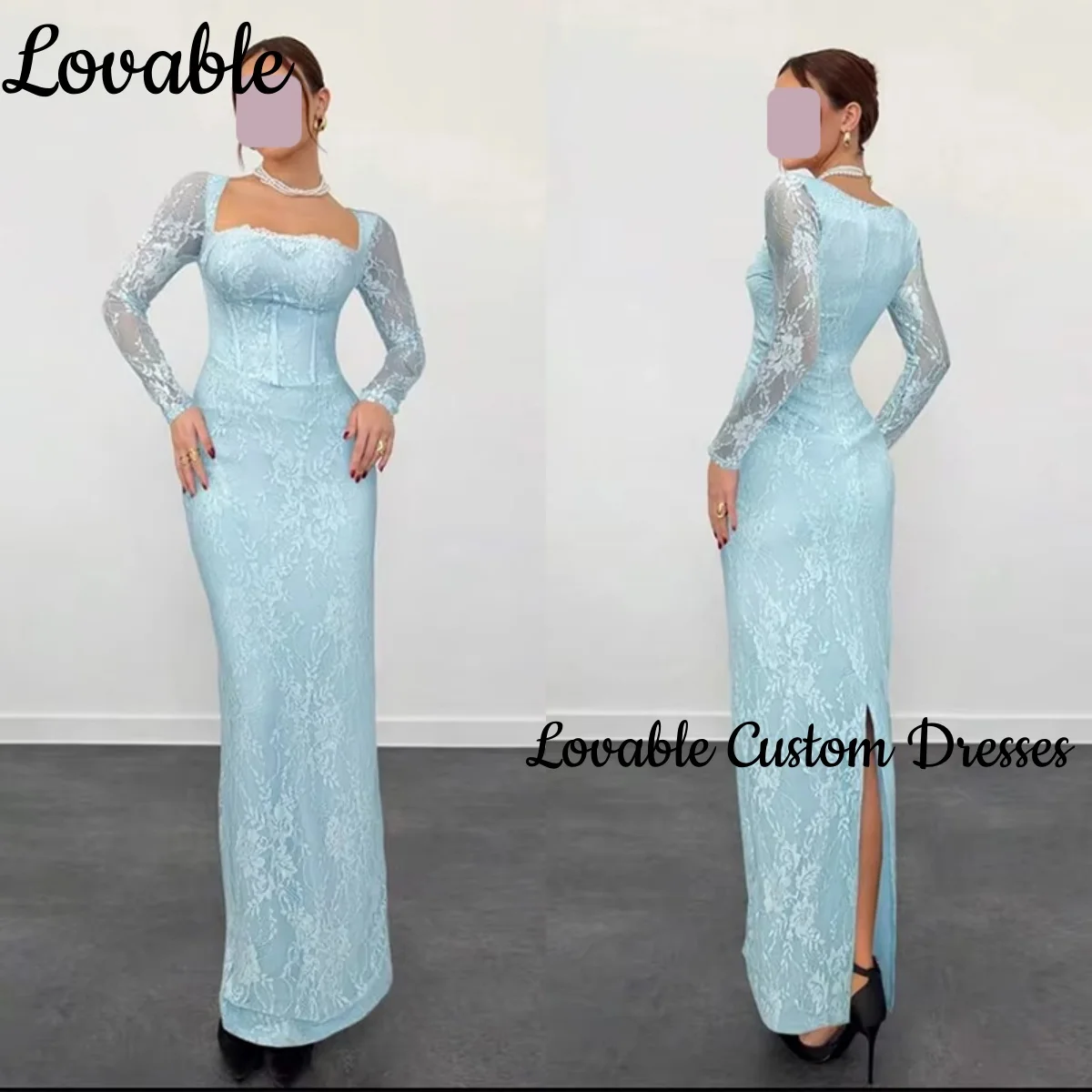 Вечерние платья-футляр для выпускного вечера с квадратным вырезом, длинные, кружевные, роскошные, на молнии, с длинными рукавами, Vestidos De Fiesta
Вечерние платья-футляр для выпускного вечера с квадратным вырезом, длинные, кружевные, роскошные, на молнии, с длинными рукавами, Vestidos De Fiesta