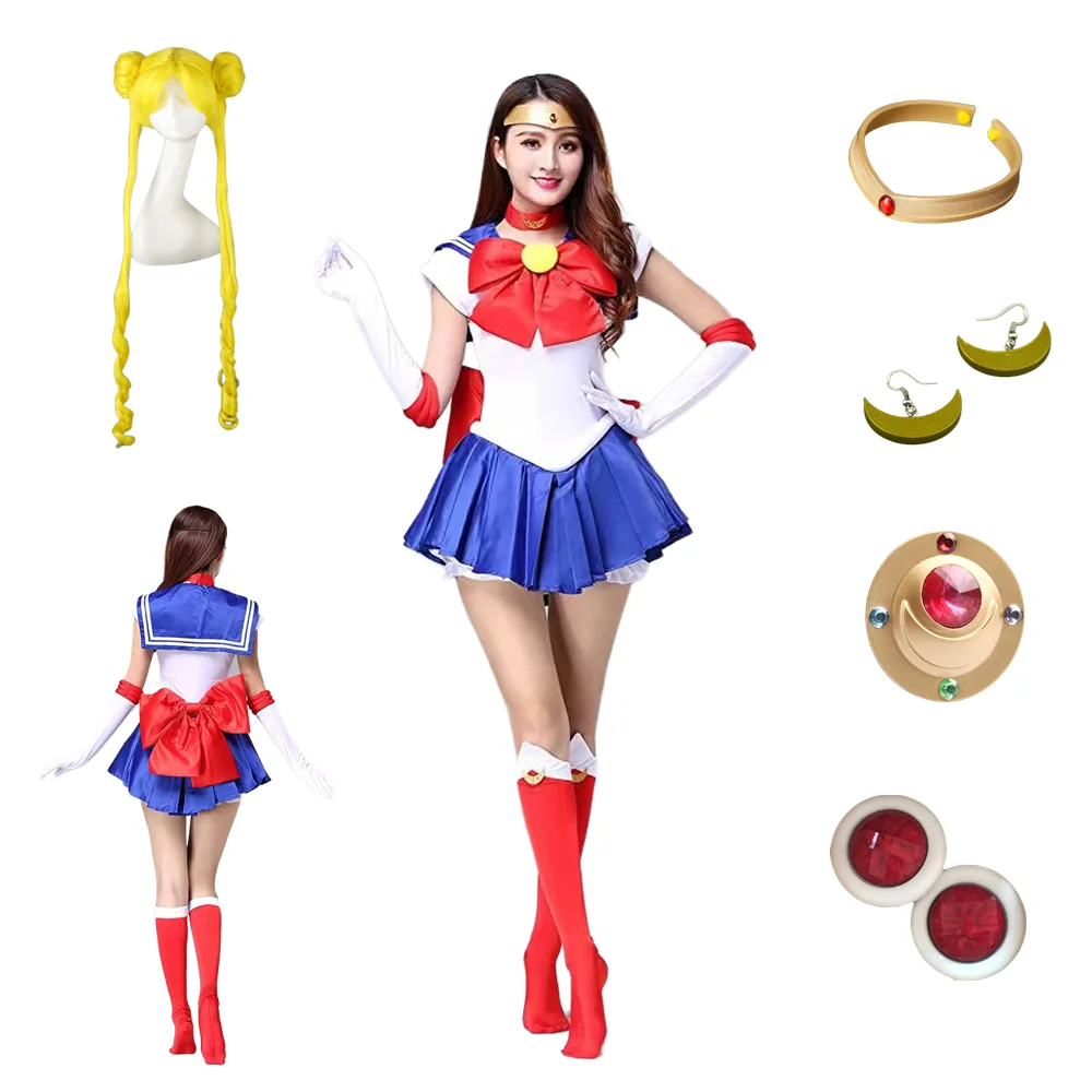 Anime Cosplay Sailor Stars Usagi Tsukino Dress earring wig Women's Dress Corsetry Cosplay Costumes Halloween
Anime Cosplay Sailor Stars Usagi Tsukino Dress earring wig Women's Dress Corsetry Cosplay Costumes Halloween