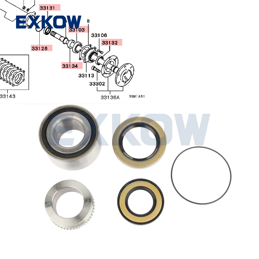 1set 47T Rear Axle Shaft Bearing Inner Retainer Oil Seal O Ring for Pajero Montero L400 Space Gear Challenger K86W L200 MR111877
1set 47T Rear Axle Shaft Bearing Inner Retainer Oil Seal O Ring for Pajero Montero L400 Space Gear Challenger K86W L200 MR111877