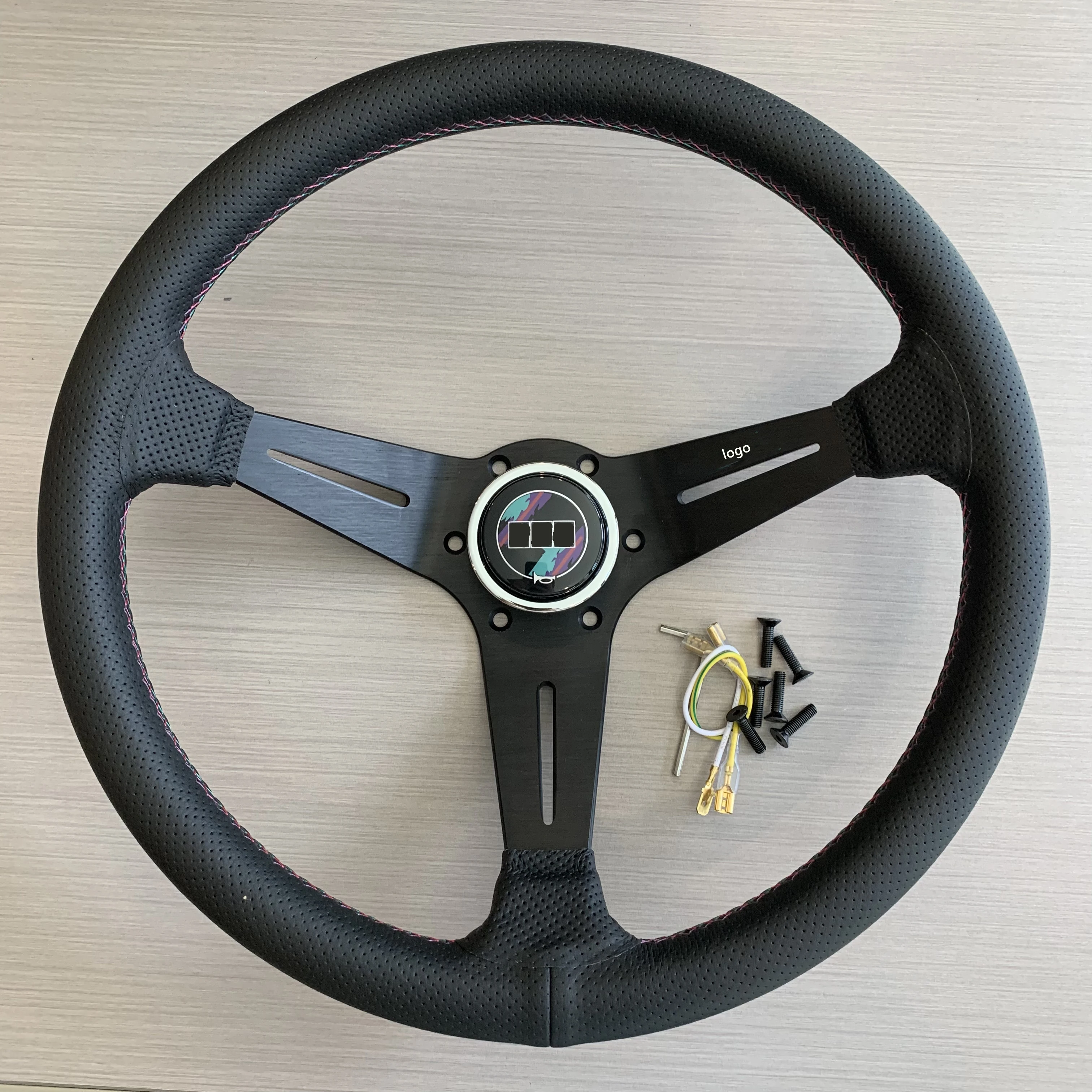TIYPEOR 14inch 350mm Microfiber Steering Wheel black Sports Car Steering Wheel 
TIYPEOR 14inch 350mm Microfiber Steering Wheel black Sports Car Steering Wheel