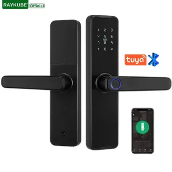 Tuya 블루투스 지능형 잠금 장치, 생체 지문, 스마트 키리스 액세스, 암호 IC 카드, Smartlife 지지대, 8 개 언어, K7pro +