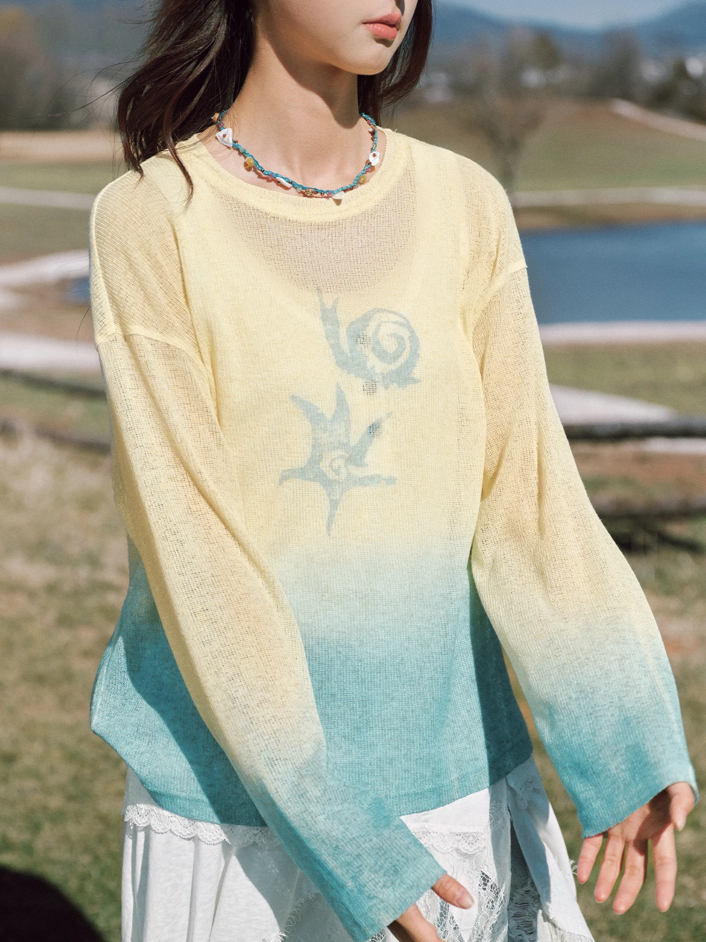 Octopusme Galaxy Dream New Loose Long Sleeve Knitted Top Gradient Breathable Covering Shirt Vintage Style Polyester Fiber
Octopusme Galaxy Dream New Loose Long Sleeve Knitted Top Gradient Breathable Covering Shirt Vintage Style Polyester Fiber