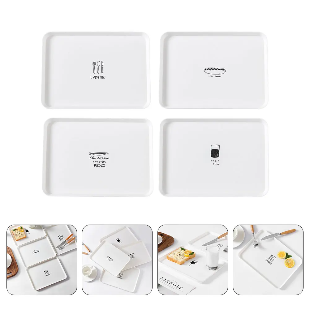 4 Pcs Snack Tray Style Dining Tray Simple Wide Uses Snack Cake Fruit Long Life Decorative Plates Trays
4 Pcs Snack Tray Style Dining Tray Simple Wide Uses Snack Cake Fruit Long Life Decorative Plates Trays