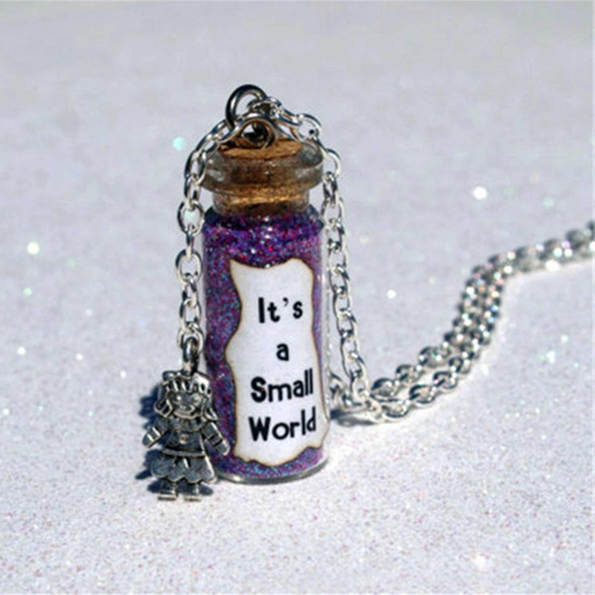 12pcs It's a Small World Magical Necklace with a Doll Child Charm Park Inspired Bottle Silver
12pcs It's a Small World Magical Necklace with a Doll Child Charm Park Inspired Bottle Silver