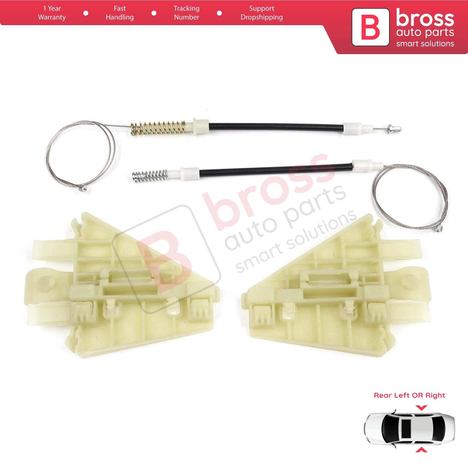 BWR5197+BWR5198 Electric Power Window Regulator Lifter Repair Kit Rear Left or Right for Alfa Romeo 159 939 2005-2011 4/5 Door
BWR5197+BWR5198 Electric Power Window Regulator Lifter Repair Kit Rear Left or Right for Alfa Romeo 159 939 2005-2011 4/5 Door