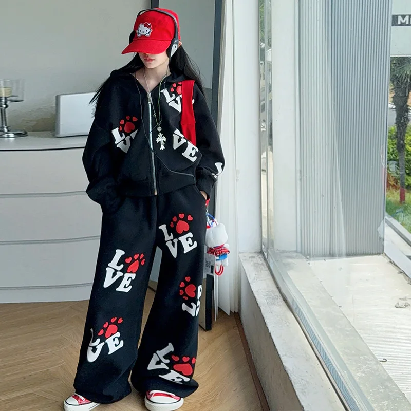 Junior Girls Two-piece Tracksuit Autumn Korean Children Girls Hooded Coat Teenager Girls Sport Pant School Girls Printed Outfit
Junior Girls Two-piece Tracksuit Autumn Korean Children Girls Hooded Coat Teenager Girls Sport Pant School Girls Printed Outfit