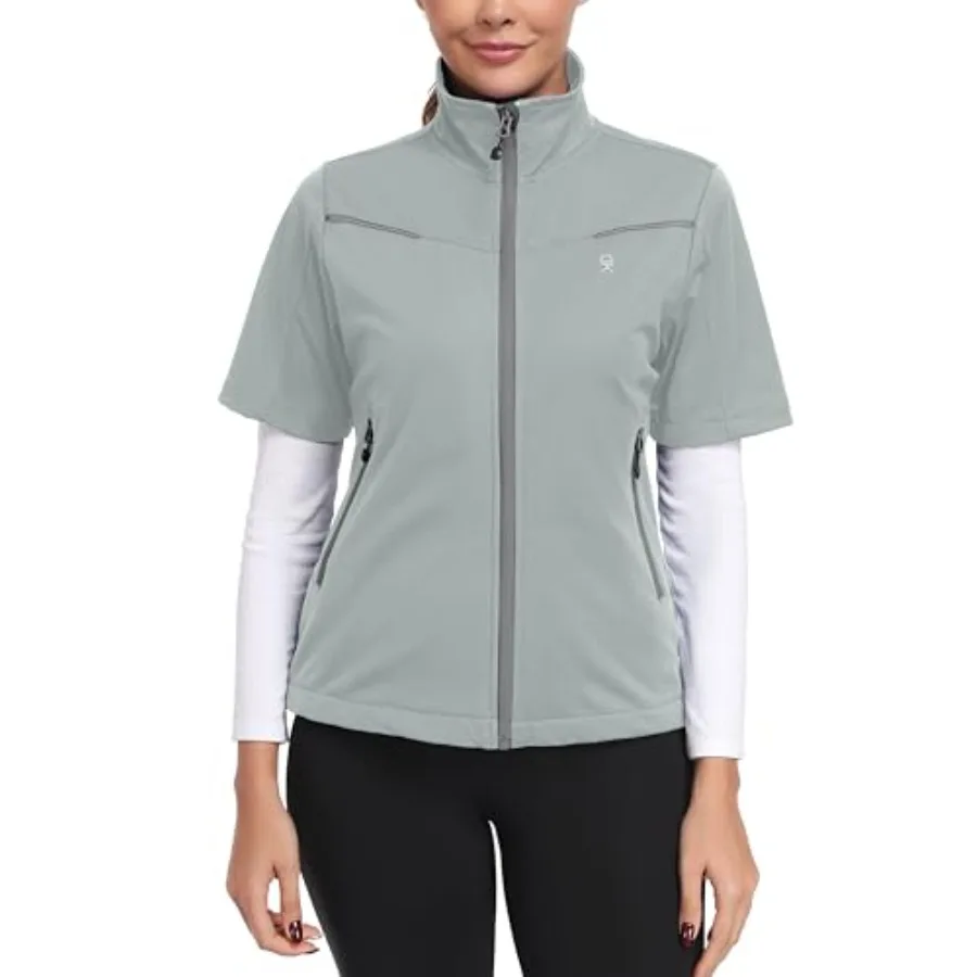 Women's Short Sleeve Golf Jacket Lightweight Water Resistant Quick Dry Running Vest with Zipper Pockets
Women's Short Sleeve Golf Jacket Lightweight Water Resistant Quick Dry Running Vest with Zipper Pockets